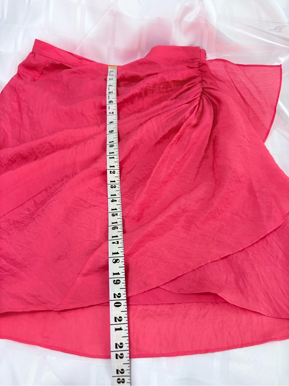CLUB Monaco Women's Hot Pink Ruffled Midi Skirt Sz Medium Office Wear - Picture 5 of 9
